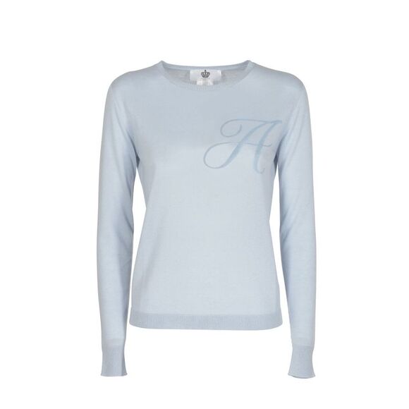 Dee Ocleppo Cashmere Crew Neck Pullover Sweater Women Sky blue Sweaters - Picture 1 of 7